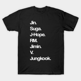 BTS - Members Stage Names T-Shirt